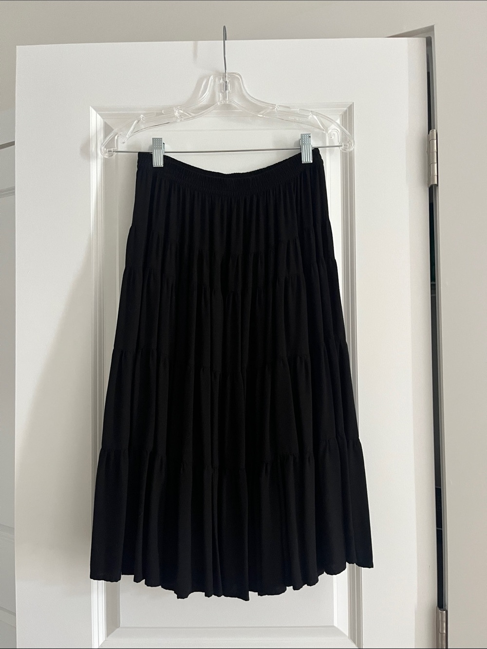 H&M Black Tiered Midi Skirt